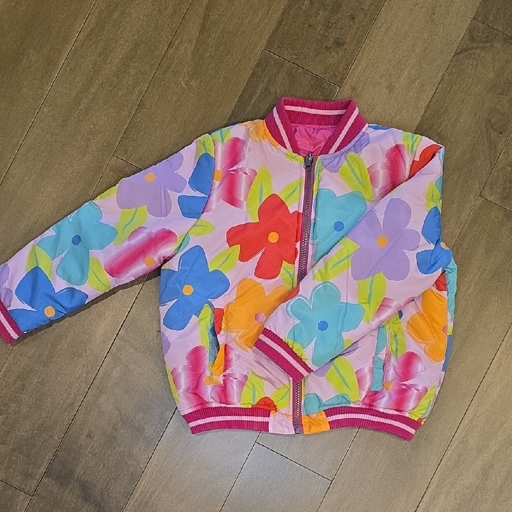 Andy & Evan Multicolor Floral Kids Puffer Jacket